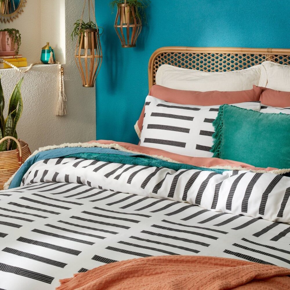 New! Opalhouse Jungalow 2pc Duvet Cover & Sham Set Off-White/Black- Twin/Twin XL